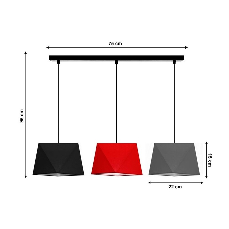 Chandelier on a string DIAMENT 3xE27/60W/230V