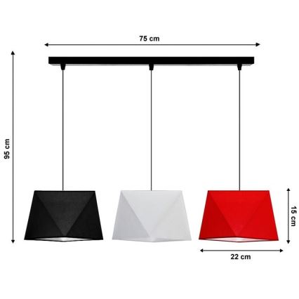 Chandelier on a string DIAMENT 3xE27/60W/230V