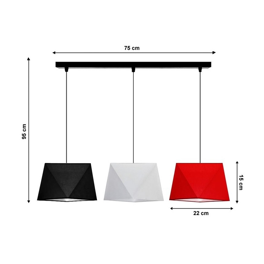 Chandelier on a string DIAMENT 3xE27/60W/230V