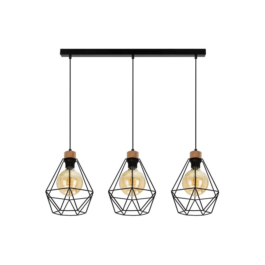 Chandelier on a string DIAMENT 3xE27/60W/230V oak