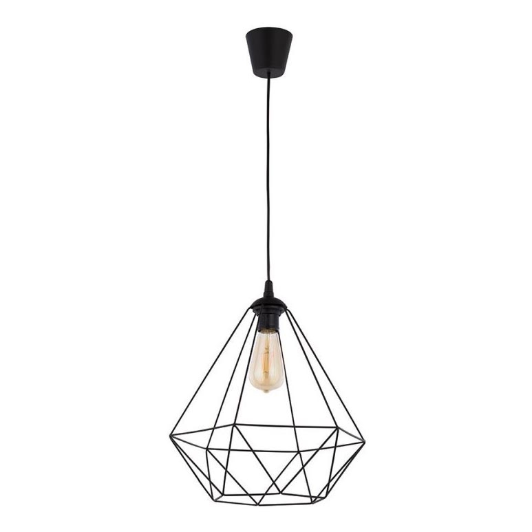 Chandelier on a string DIAMOND 1xE27/60W/230V black