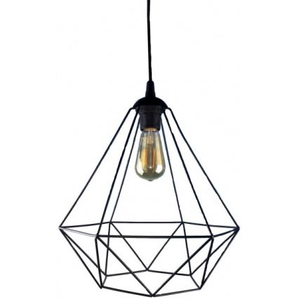 Chandelier on a string DIAMOND 1xE27/60W/230V black