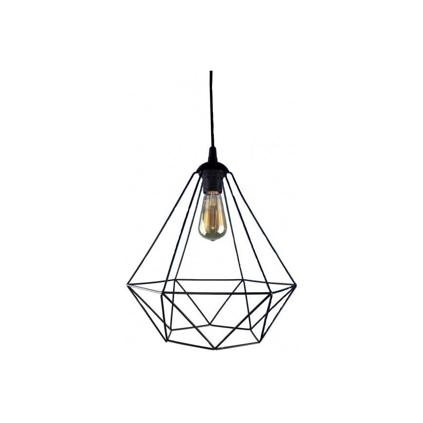 Chandelier on a string DIAMOND 1xE27/60W/230V black