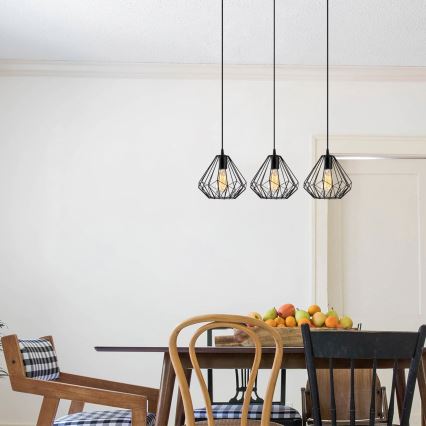 Chandelier on a string DIAMOND 3xE27/100W/230V