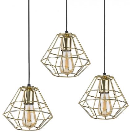 Chandelier on a string DIAMOND 3xE27/60W/230V gold