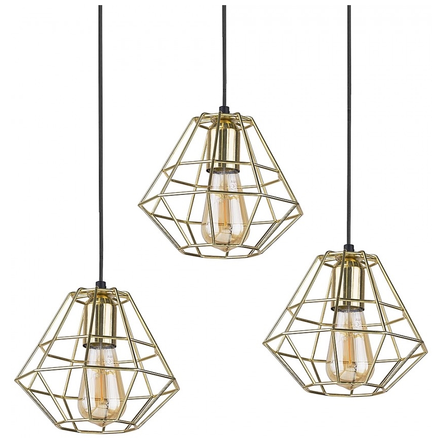 Chandelier on a string DIAMOND 3xE27/60W/230V gold