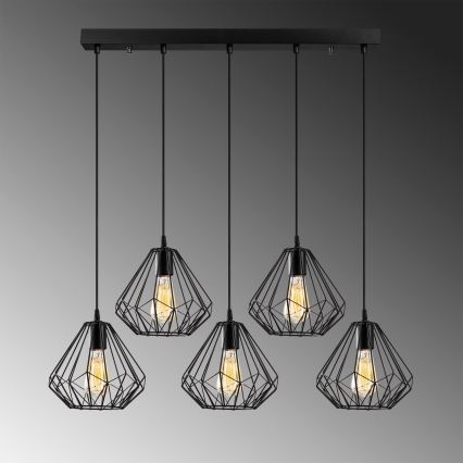 Chandelier on a string DIAMOND 5xE27/100W/230V