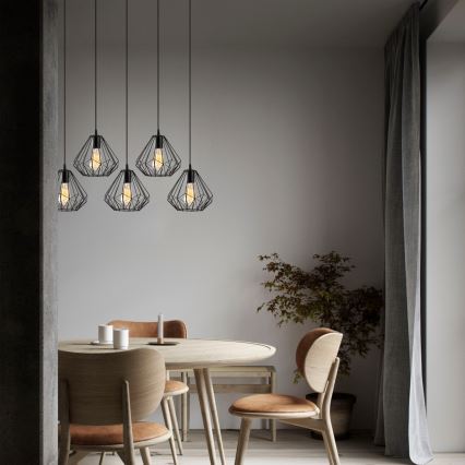 Chandelier on a string DIAMOND 5xE27/100W/230V