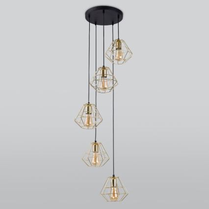 Chandelier on a string DIAMOND 5xE27/60W/230V