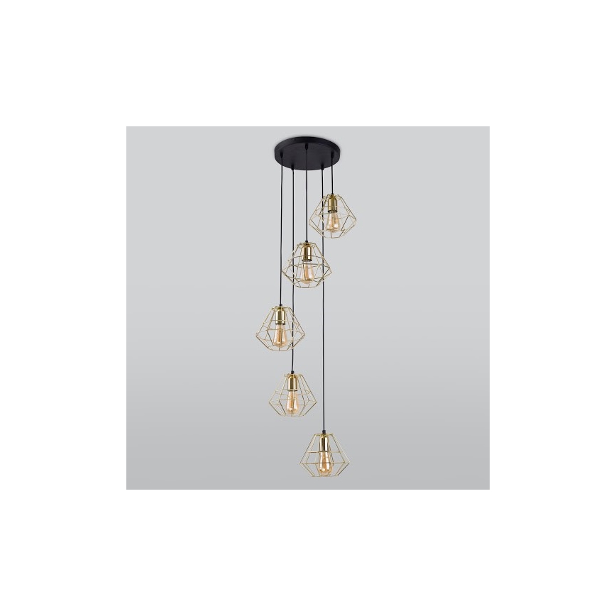 Chandelier on a string DIAMOND 5xE27/60W/230V