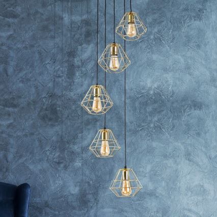 Chandelier on a string DIAMOND 5xE27/60W/230V