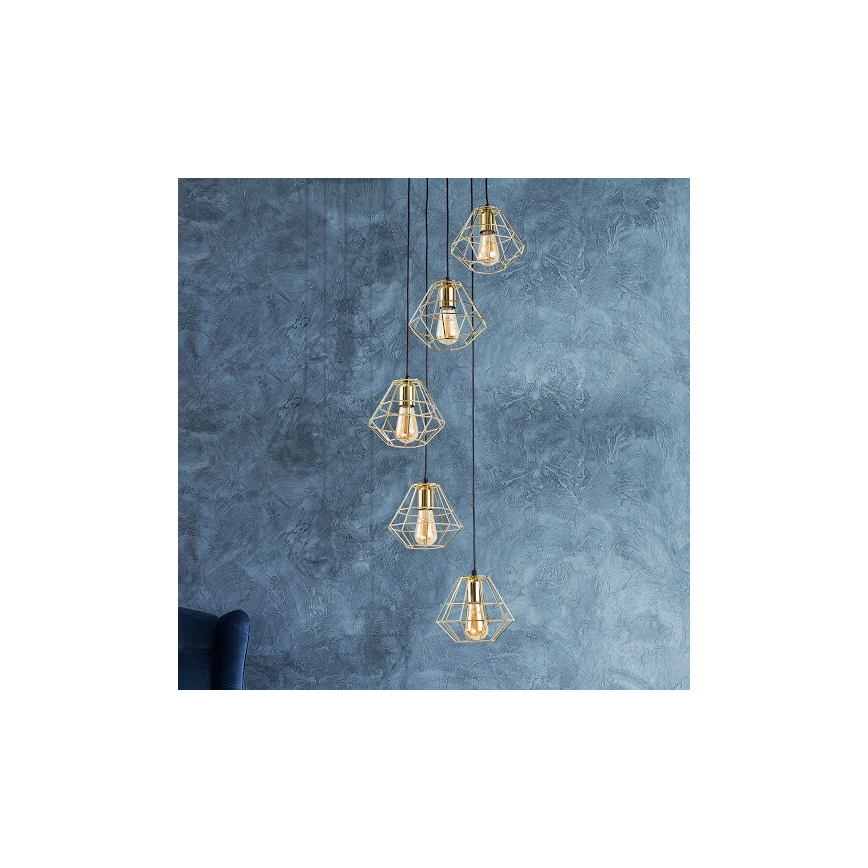 Chandelier on a string DIAMOND 5xE27/60W/230V