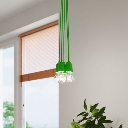 Chandelier on a string DIEGO 1xE27/60W/230V green