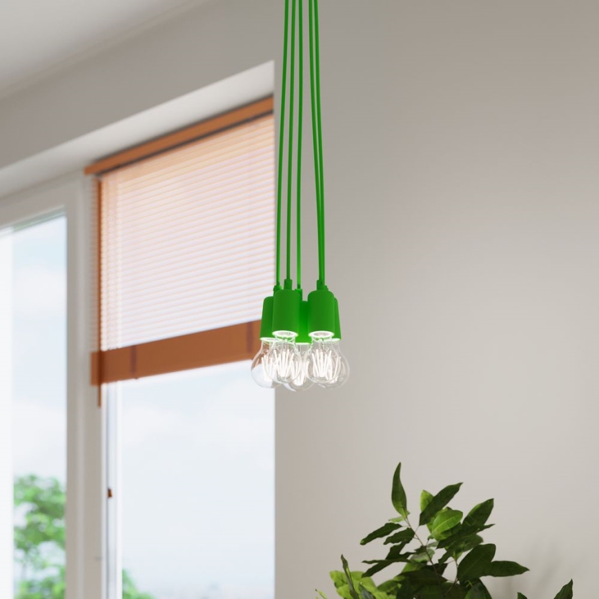 Chandelier on a string DIEGO 1xE27/60W/230V green