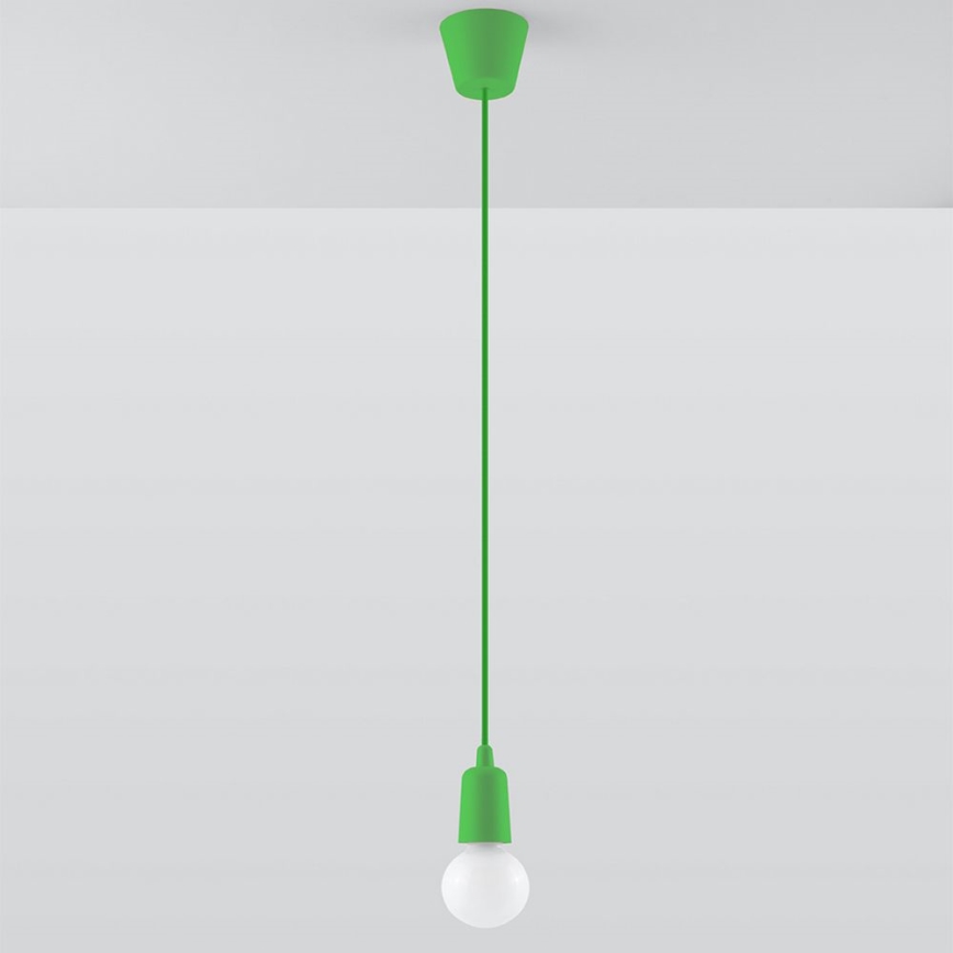 Chandelier on a string DIEGO 1xE27/60W/230V green