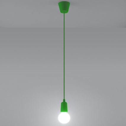 Chandelier on a string DIEGO 1xE27/60W/230V green