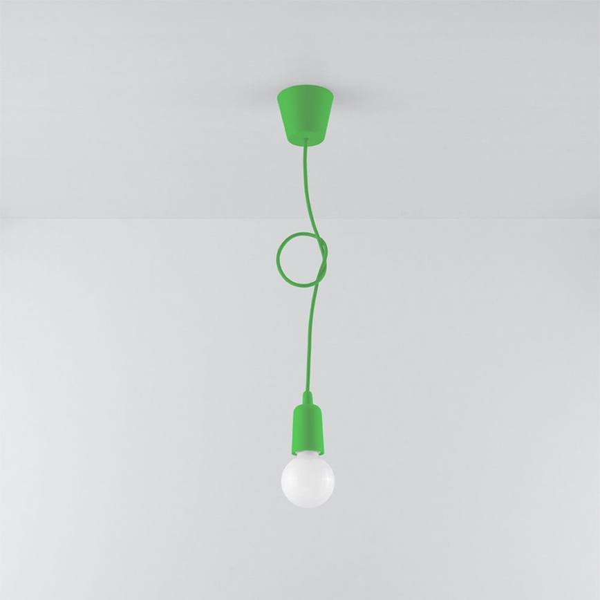 Chandelier on a string DIEGO 1xE27/60W/230V green