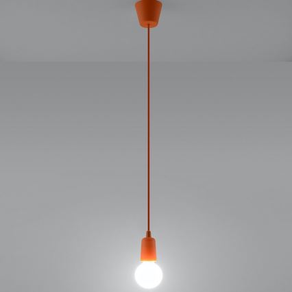 Chandelier on a string DIEGO 1xE27/60W/230V orange