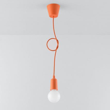 Chandelier on a string DIEGO 1xE27/60W/230V orange