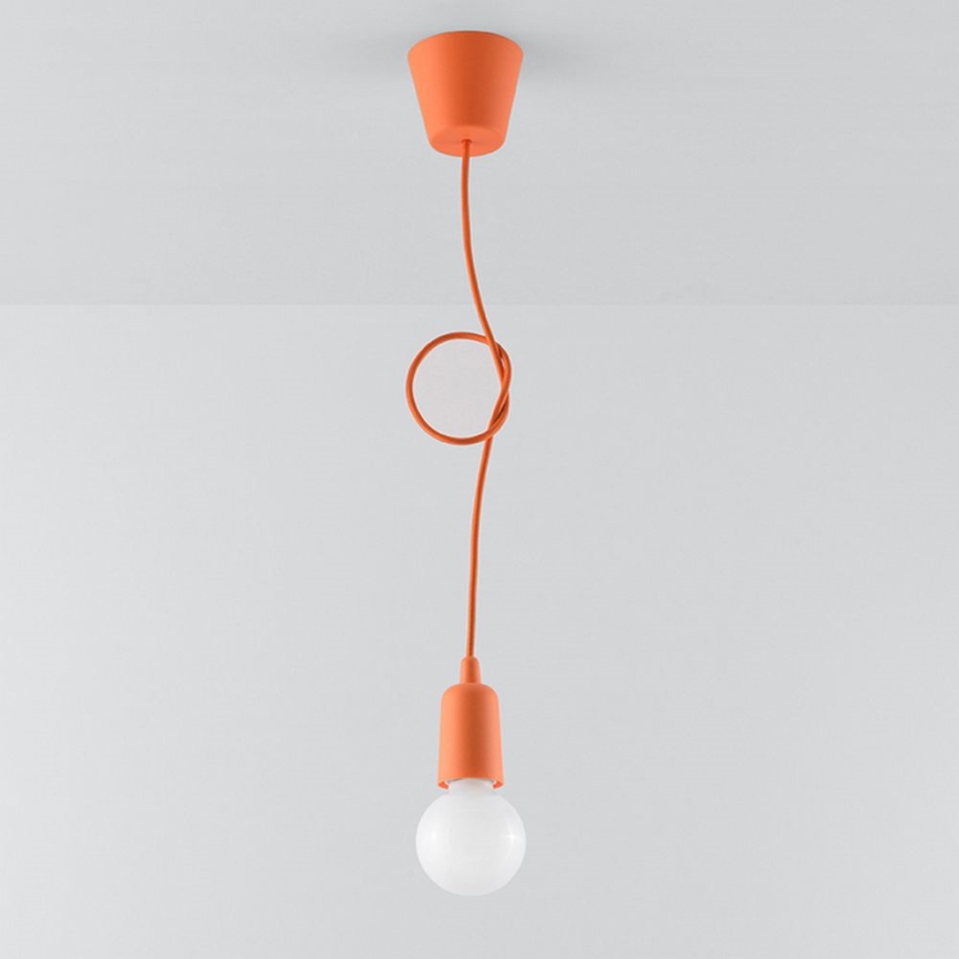 Chandelier on a string DIEGO 1xE27/60W/230V orange