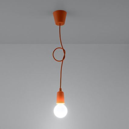 Chandelier on a string DIEGO 1xE27/60W/230V orange