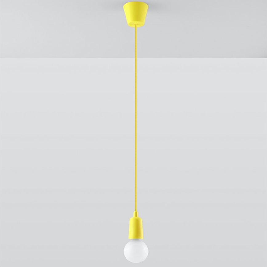 Chandelier on a string DIEGO 1xE27/60W/230V yellow