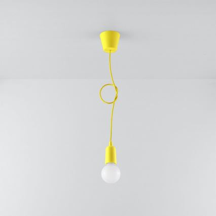 Chandelier on a string DIEGO 1xE27/60W/230V yellow
