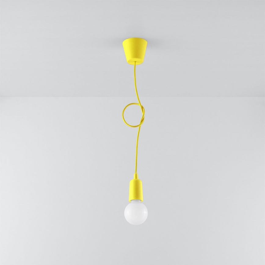 Chandelier on a string DIEGO 1xE27/60W/230V yellow