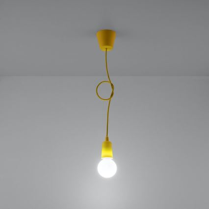 Chandelier on a string DIEGO 1xE27/60W/230V yellow