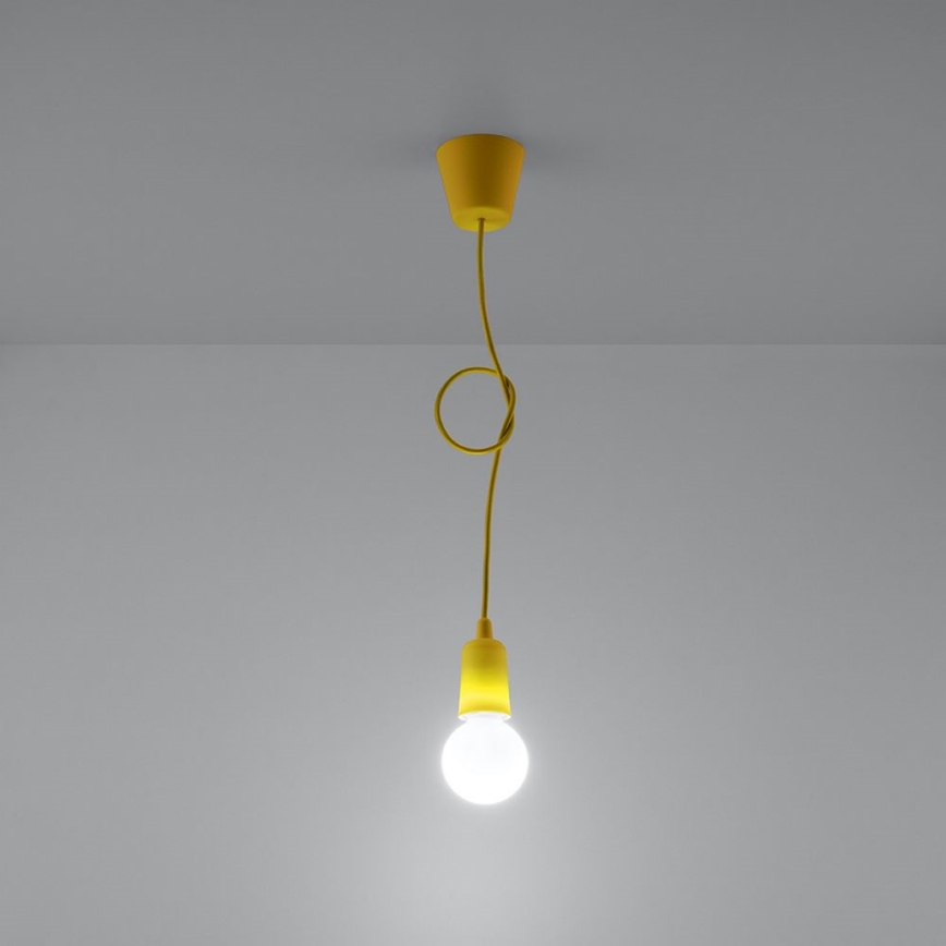 Chandelier on a string DIEGO 1xE27/60W/230V yellow
