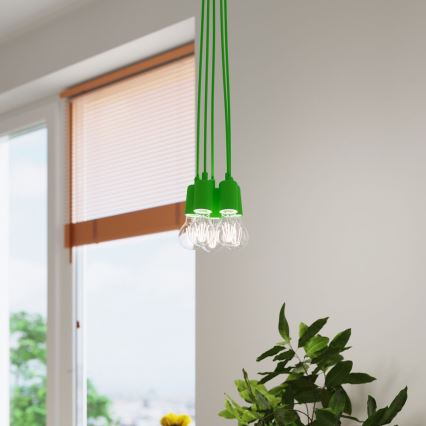 Chandelier on a string DIEGO 3xE27/60W/230V green