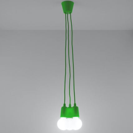 Chandelier on a string DIEGO 3xE27/60W/230V green