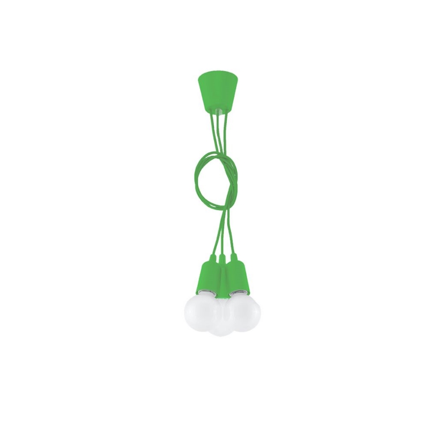 Chandelier on a string DIEGO 3xE27/60W/230V green