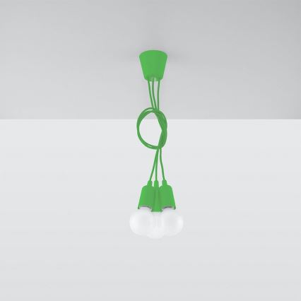 Chandelier on a string DIEGO 3xE27/60W/230V green