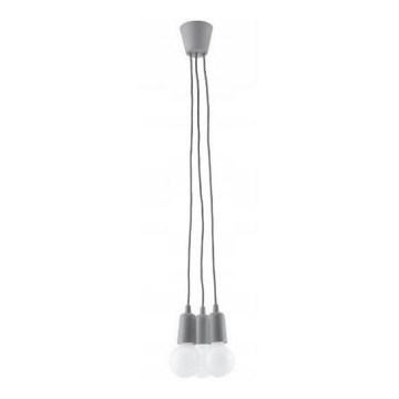 Chandelier on a string DIEGO 3xE27/60W/230V grey