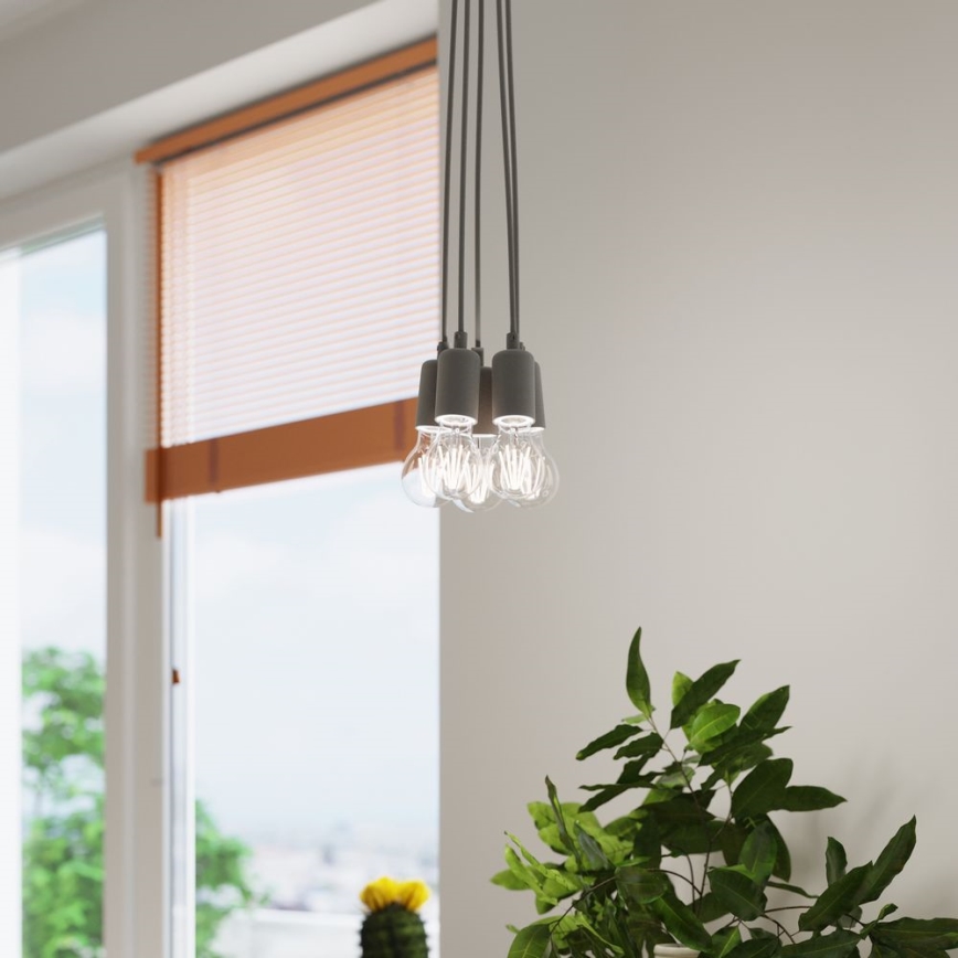 Chandelier on a string DIEGO 3xE27/60W/230V grey
