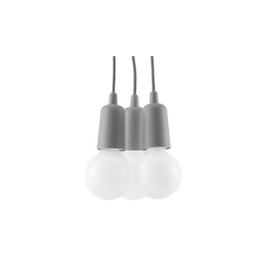 Chandelier on a string DIEGO 3xE27/60W/230V grey