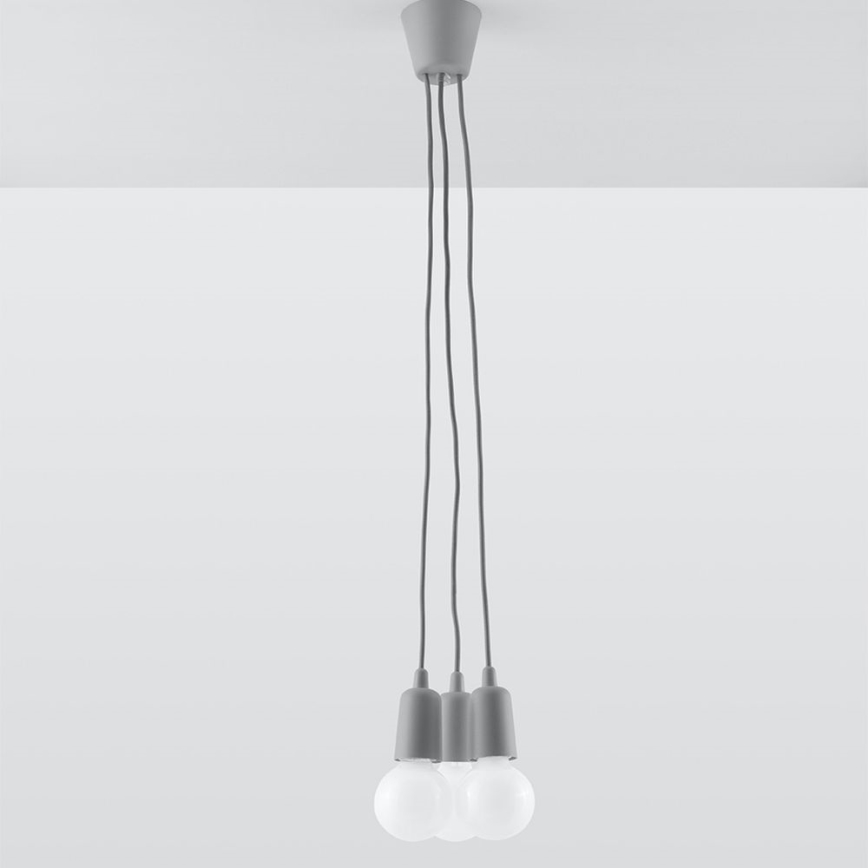 Chandelier on a string DIEGO 3xE27/60W/230V grey