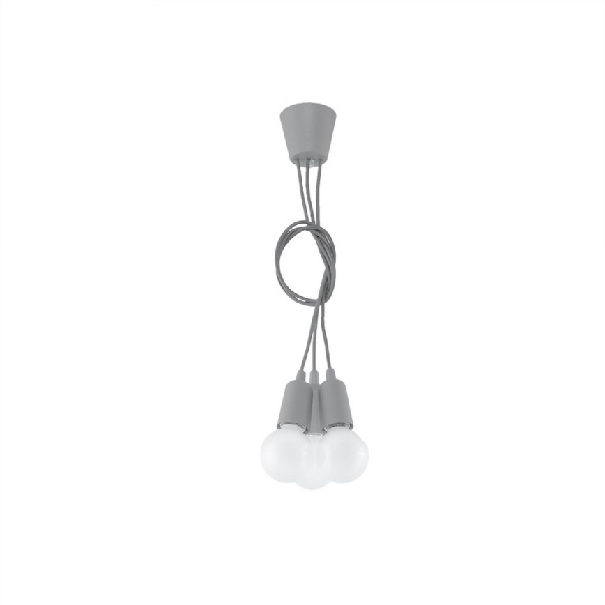 Chandelier on a string DIEGO 3xE27/60W/230V grey