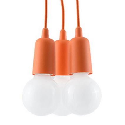 Chandelier on a string DIEGO 3xE27/60W/230V orange