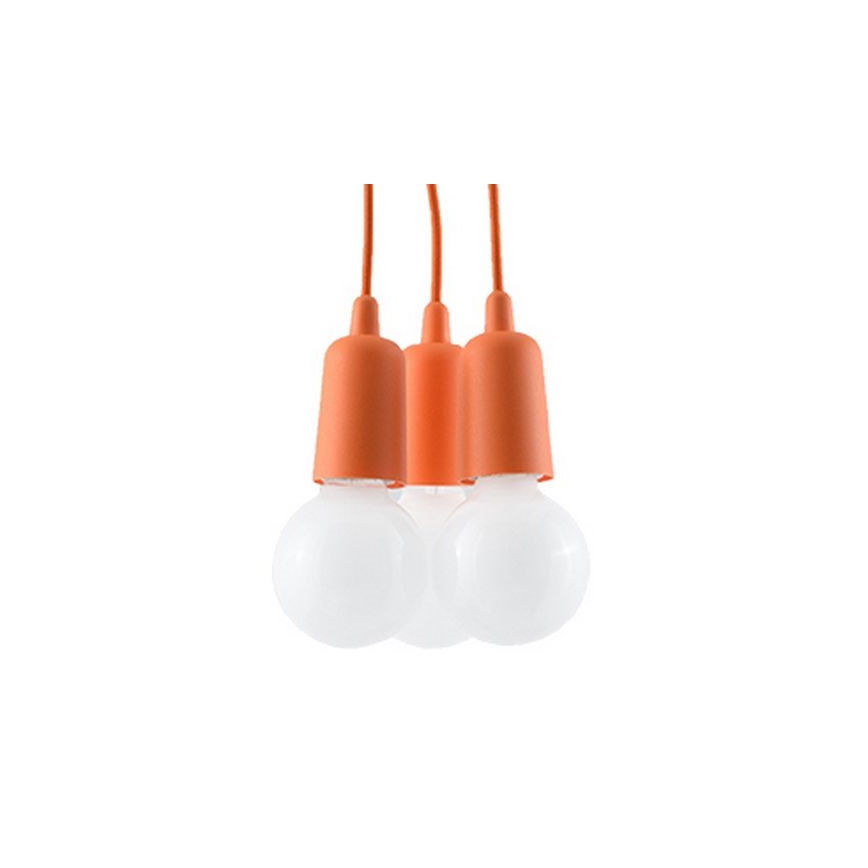 Chandelier on a string DIEGO 3xE27/60W/230V orange