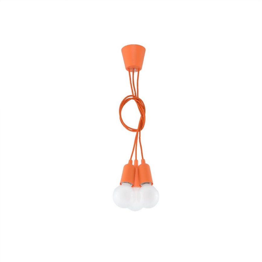 Chandelier on a string DIEGO 3xE27/60W/230V orange