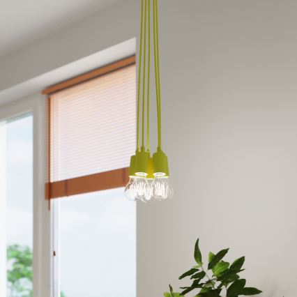 Chandelier on a string DIEGO 3xE27/60W/230V yellow