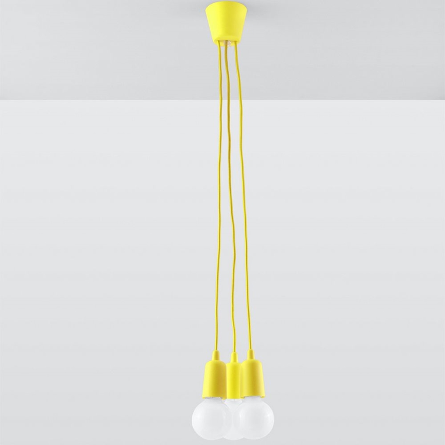 Chandelier on a string DIEGO 3xE27/60W/230V yellow