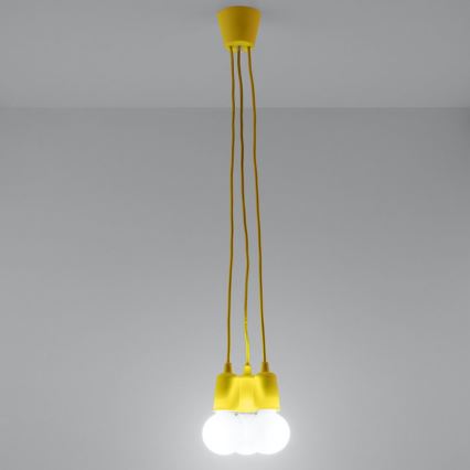 Chandelier on a string DIEGO 3xE27/60W/230V yellow