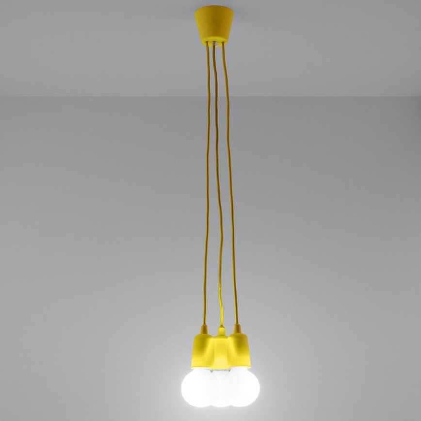 Chandelier on a string DIEGO 3xE27/60W/230V yellow