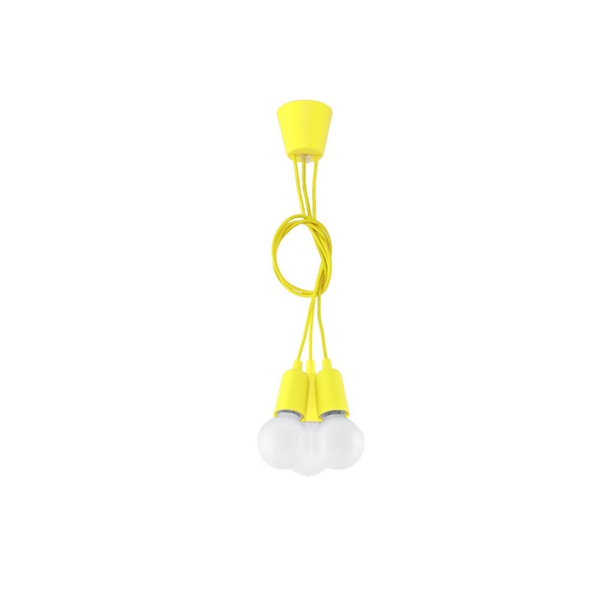 Chandelier on a string DIEGO 3xE27/60W/230V yellow