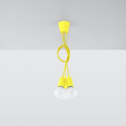 Chandelier on a string DIEGO 3xE27/60W/230V yellow