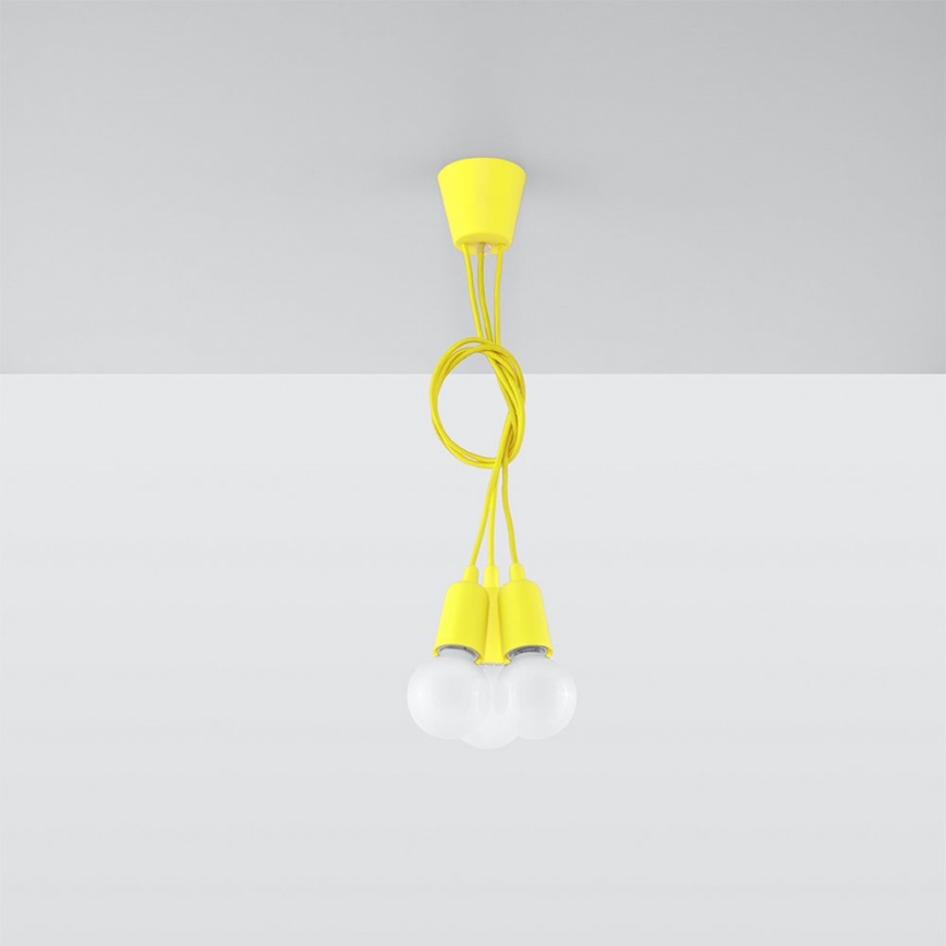 Chandelier on a string DIEGO 3xE27/60W/230V yellow