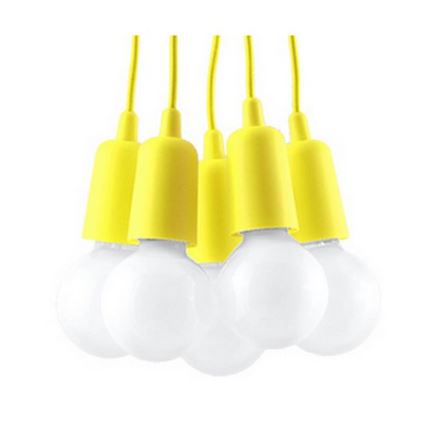 Chandelier on a string DIEGO 5xE27/60W/230V yellow